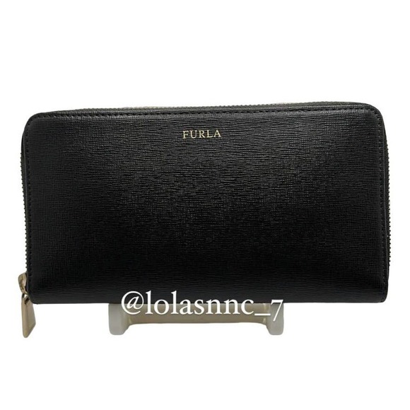 Furla | Babylon Continental Wallet in Black Saffiano Leather - Picture 1 of 9